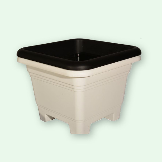 Decorative Square Pot Black & White 32cm
